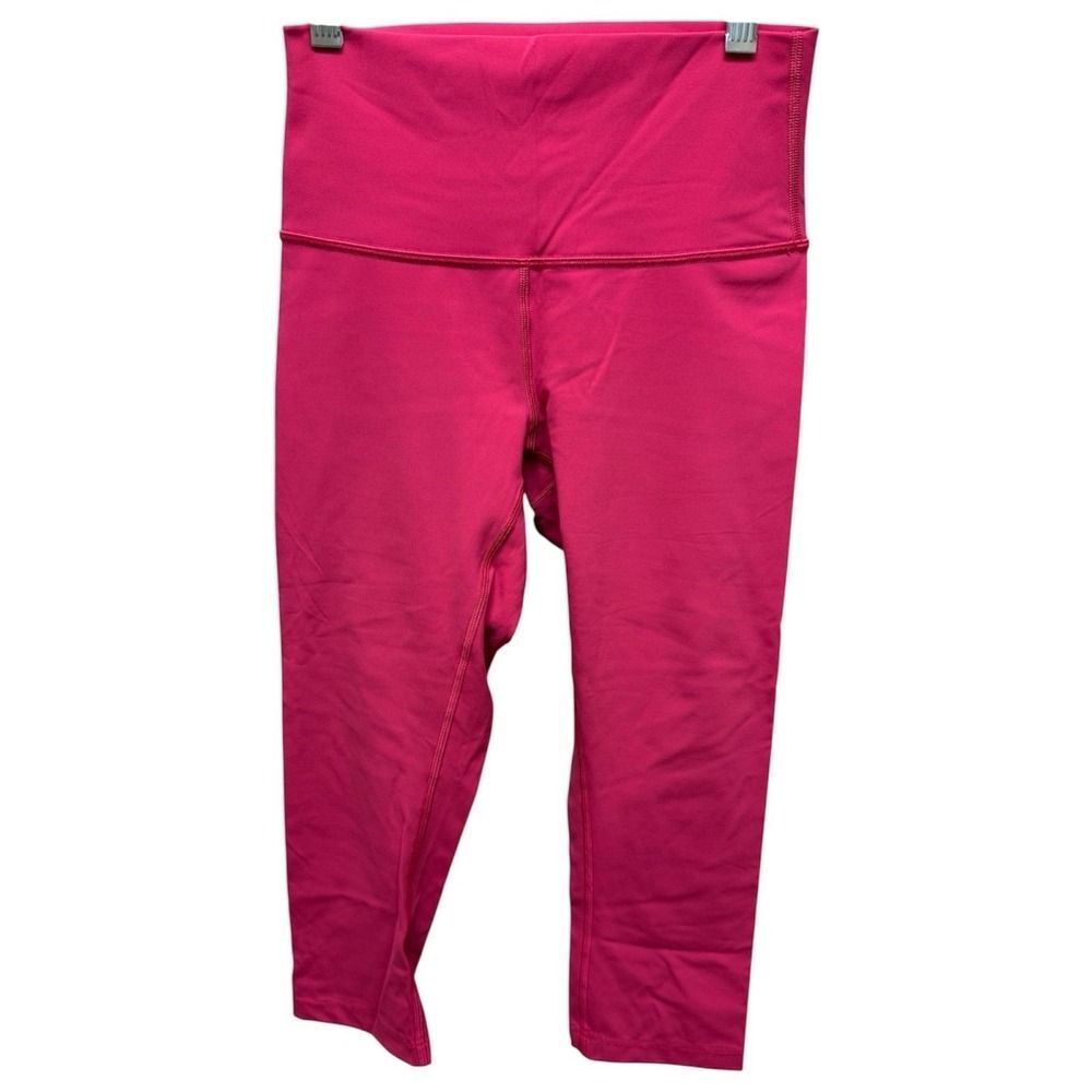 Lululemon High Rise Pink Buttery Crop Leggings Sz 4 (Size Dot LW6ANVSH60218)